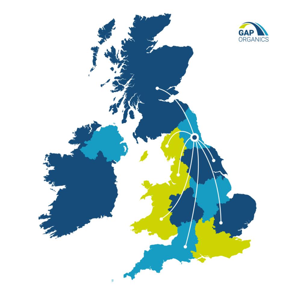  organics uk map